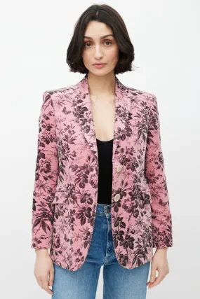 2016 Pink & Black Velvet Herbarium Blazer