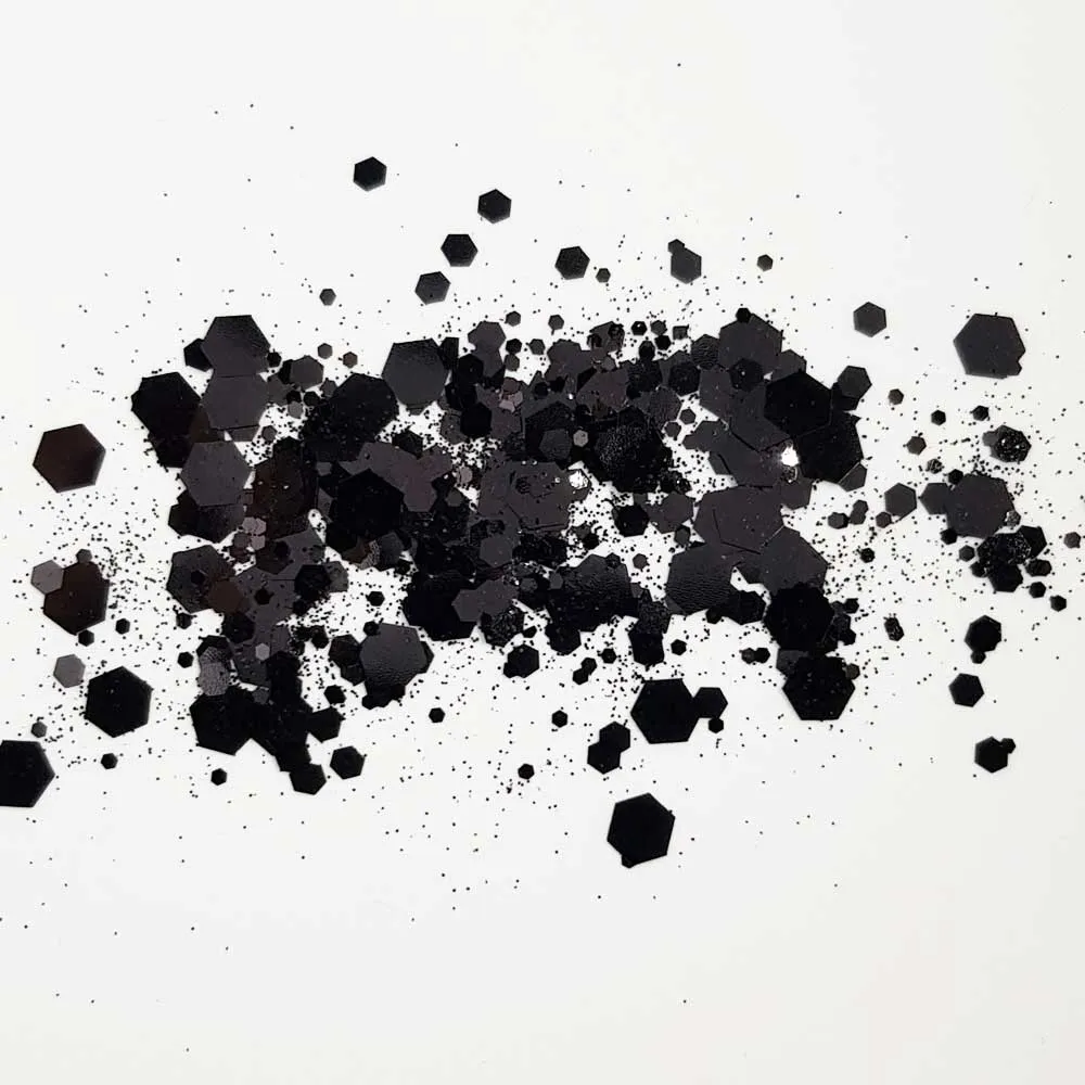 Black Festival Glitter (Metallic Chunky Glitter Mix) - Blackmail