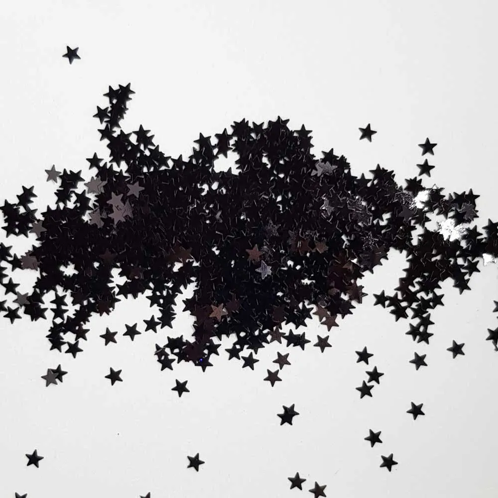 Black Glitter Stars (Metallic Glitter Stars) - Ziggy's Star Dust
