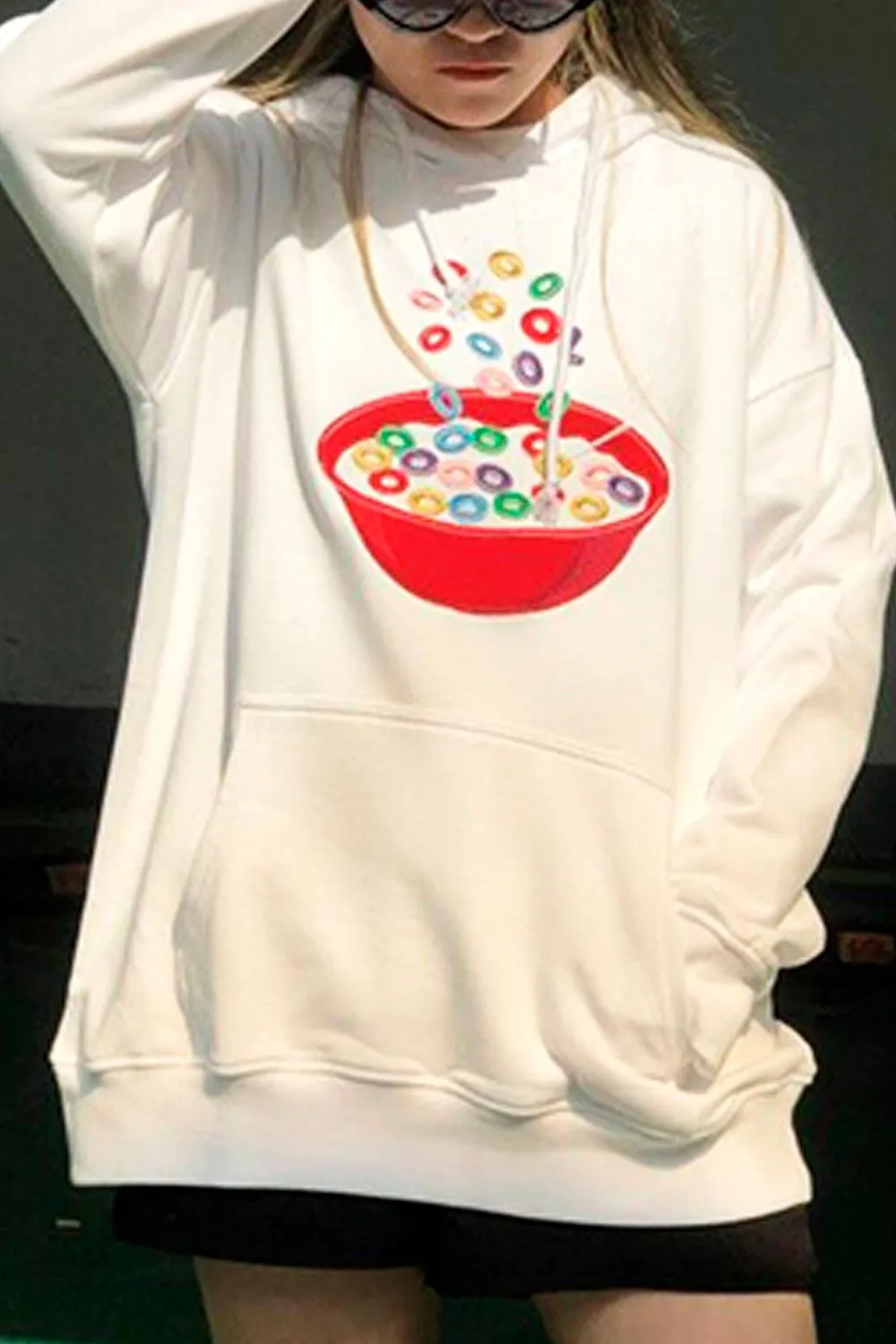 Colored Cereal Embroidery Hoodie