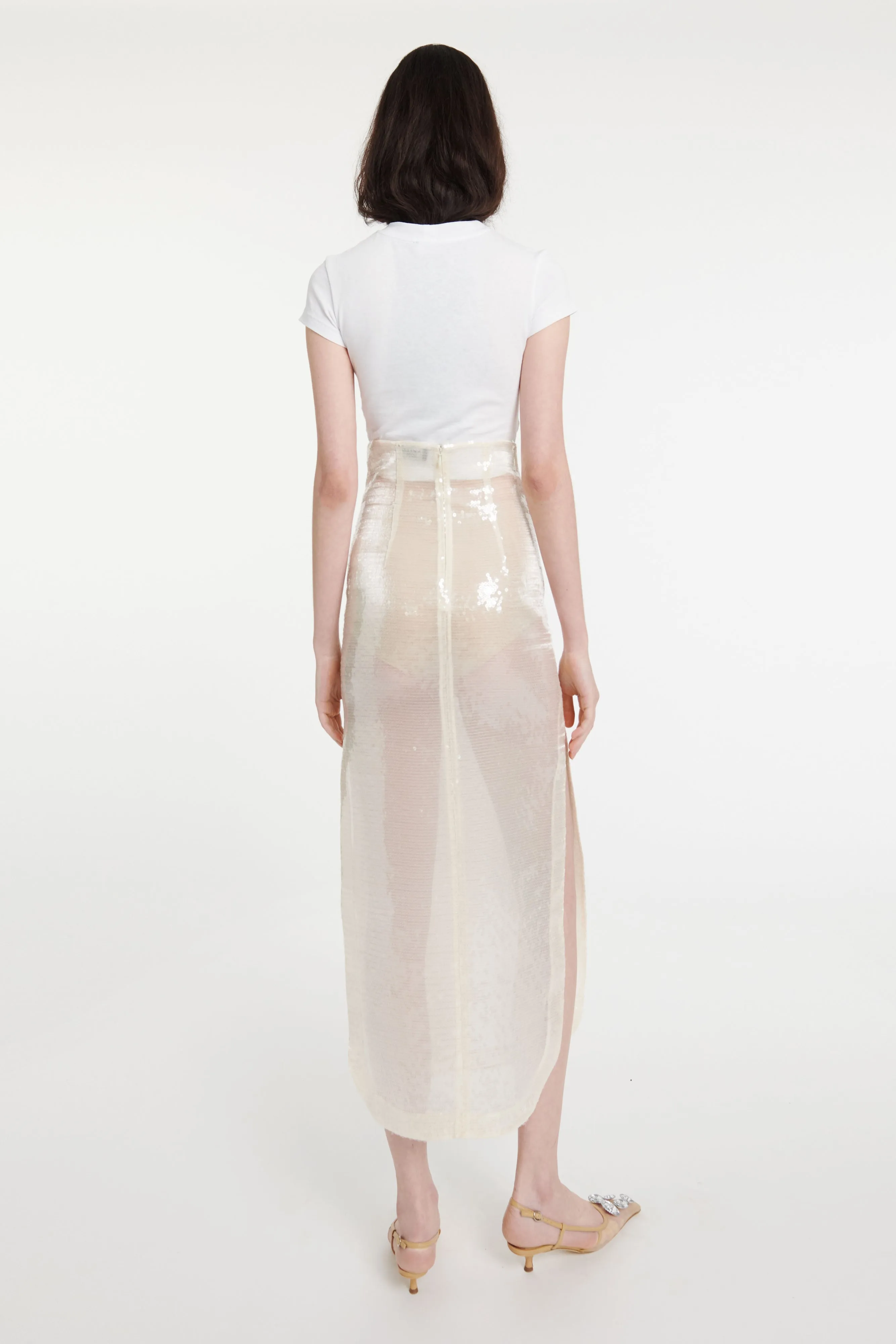 Cropped Fitted T-shirt White With Fruit Print