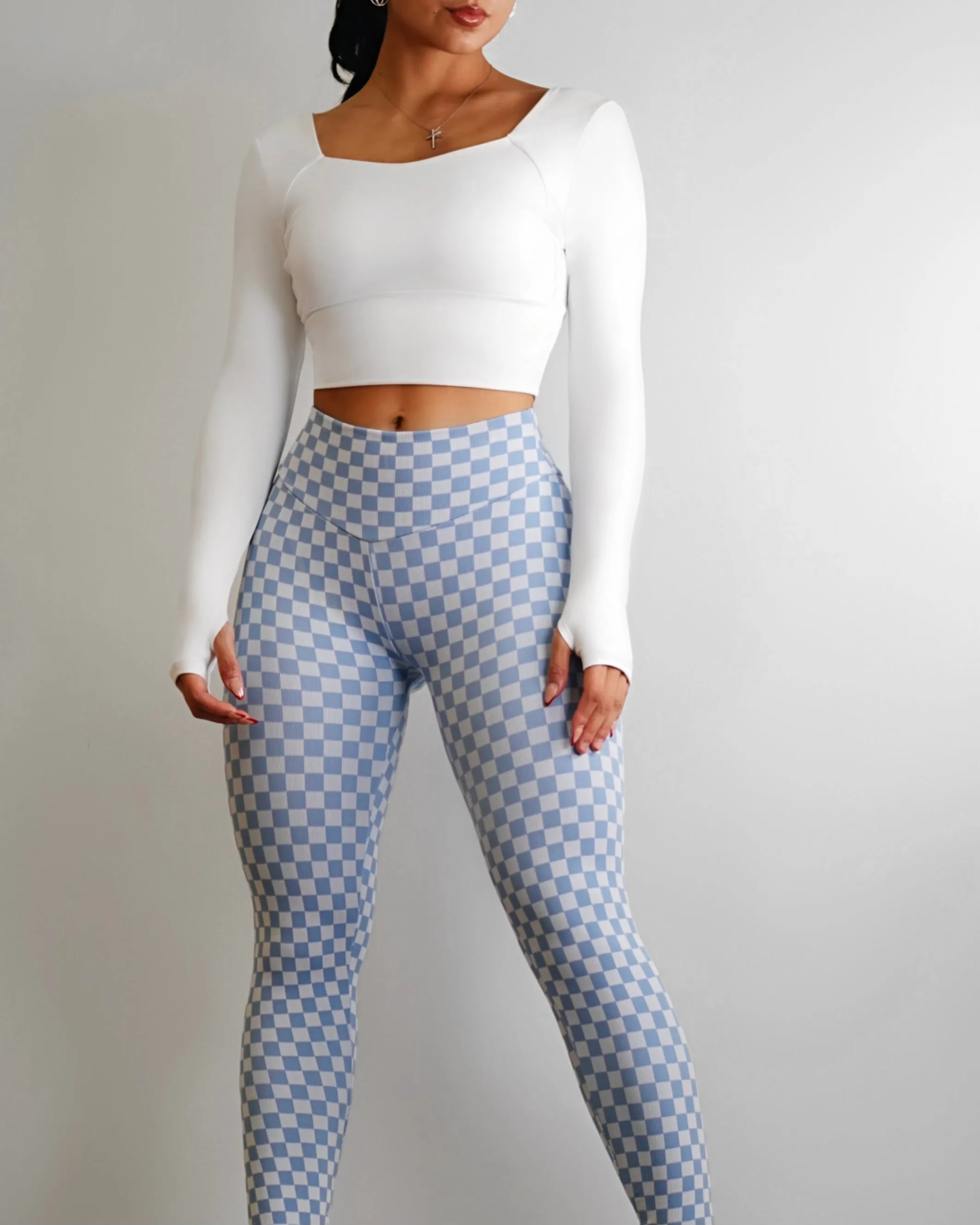 Daisy Long Sleeve Sports Top (White)