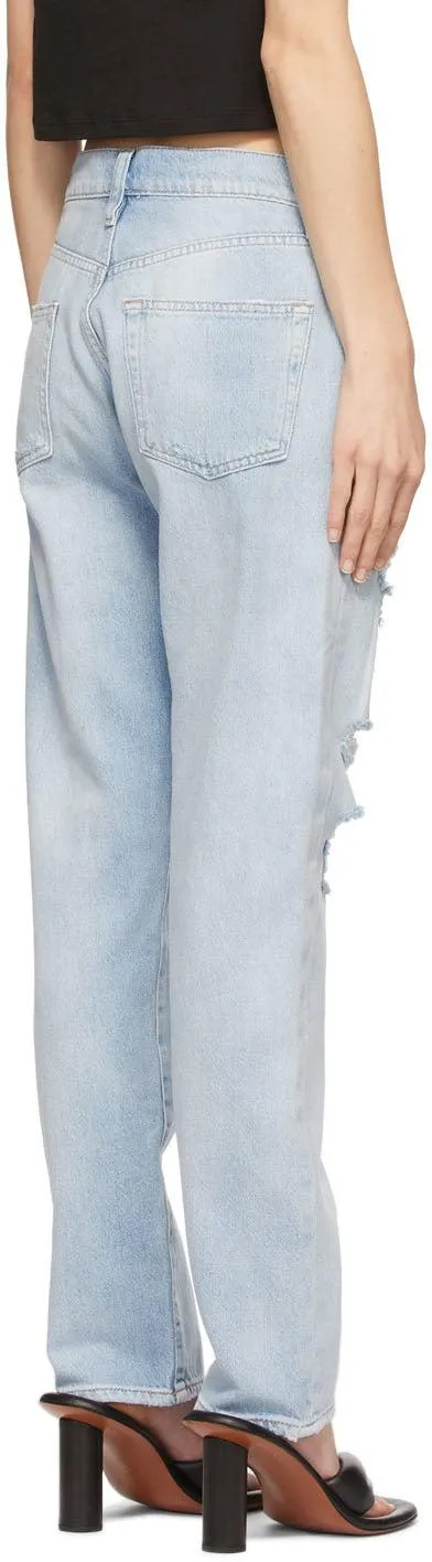 Frame Blue Distressed 'Le Slouch' Jeans