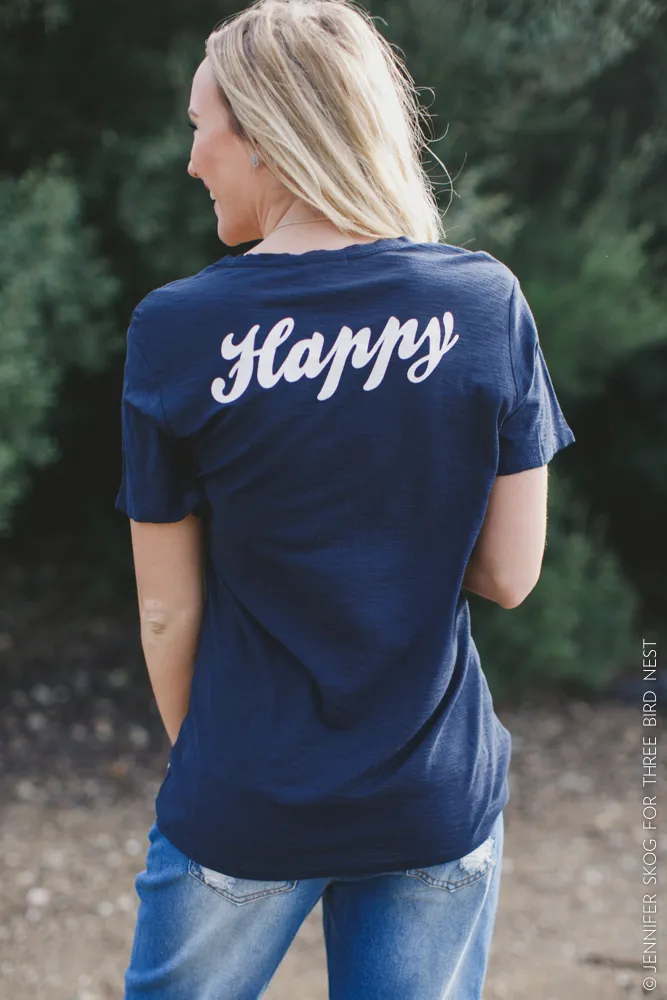 Happy Slub Tee {Navy} nicE HT