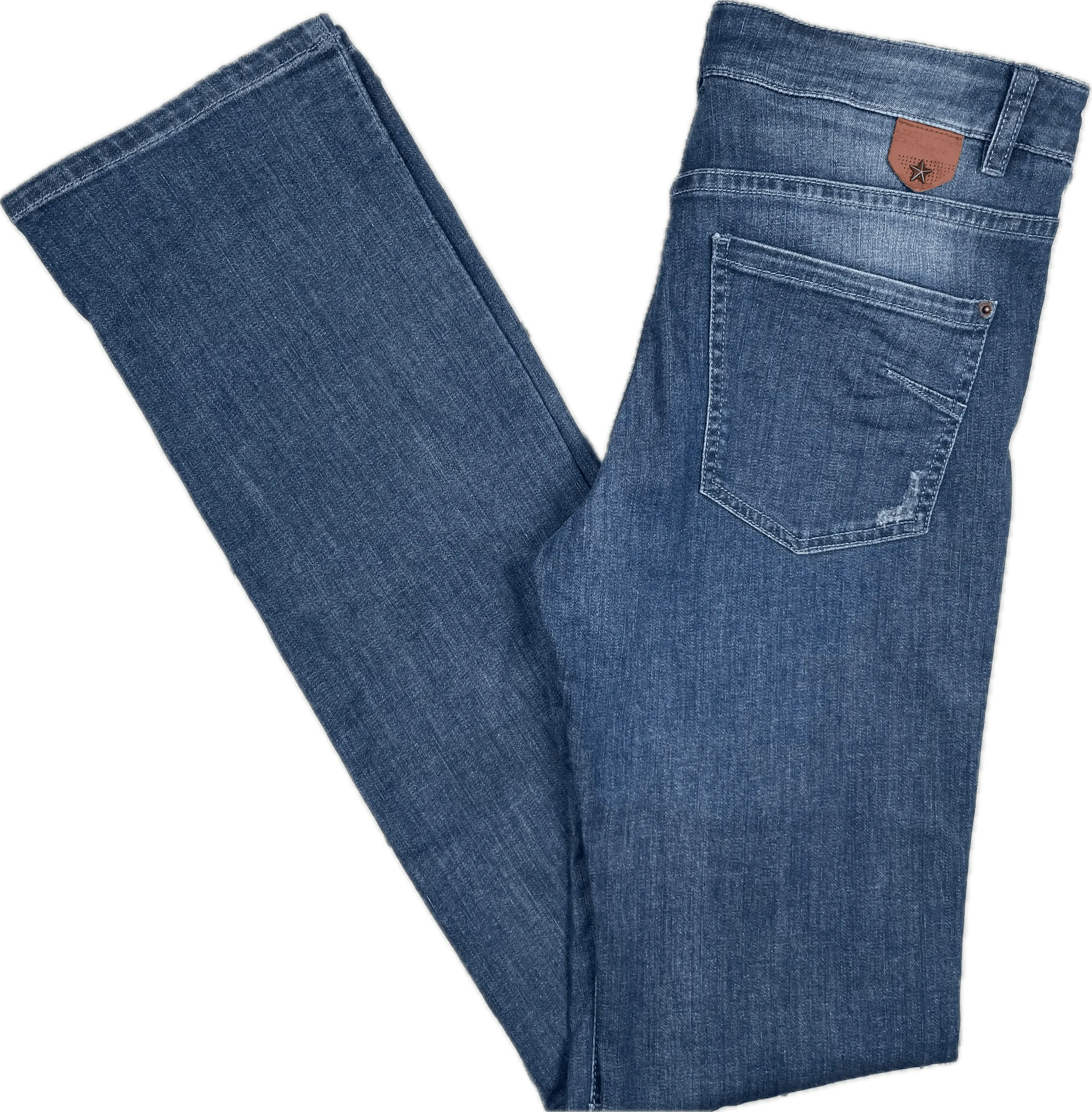 IKKS France Ladies Distressed Slim Fit Jeans- Size 28