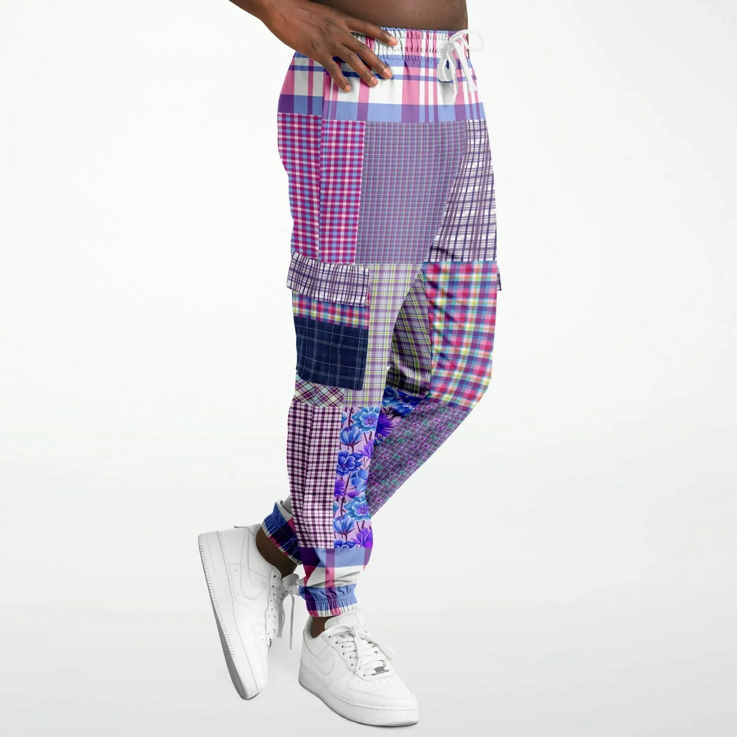Lavender Fields Purple Plaid Unisex Eco-Poly Cargo Joggers