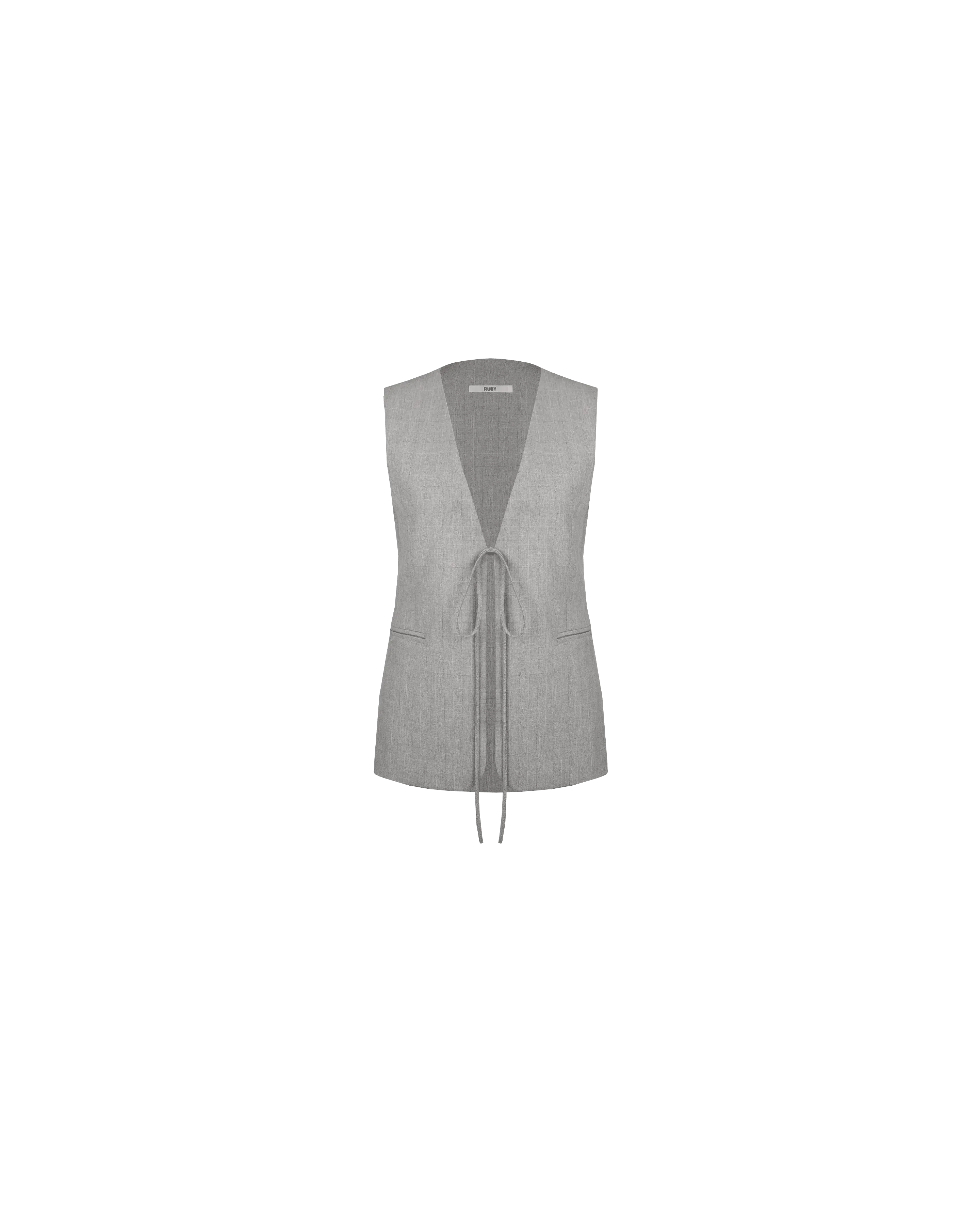 LOU TIE VEST GREY CHECK