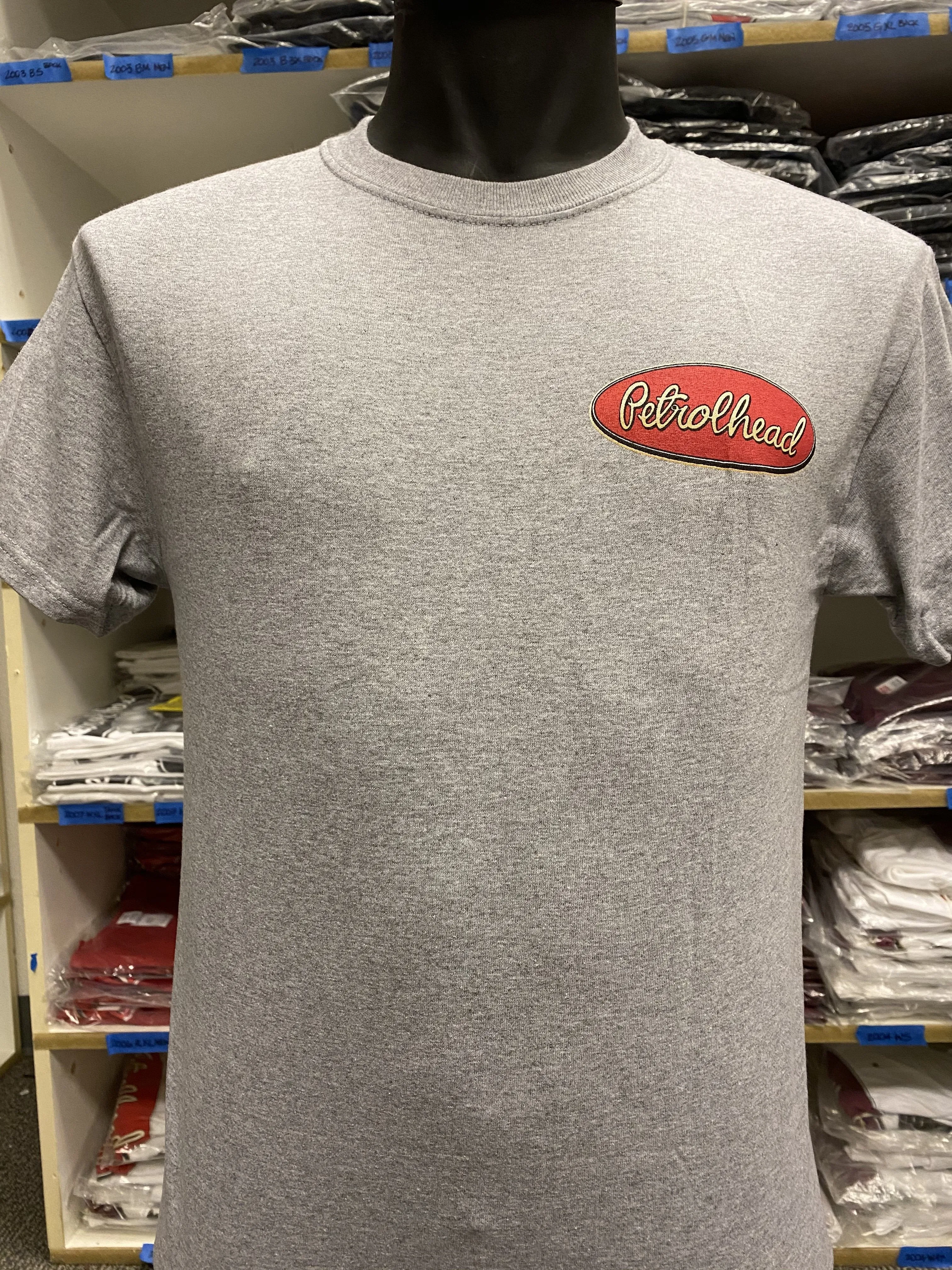 Men's Sports Gray Petrolhead Tee Back Logo