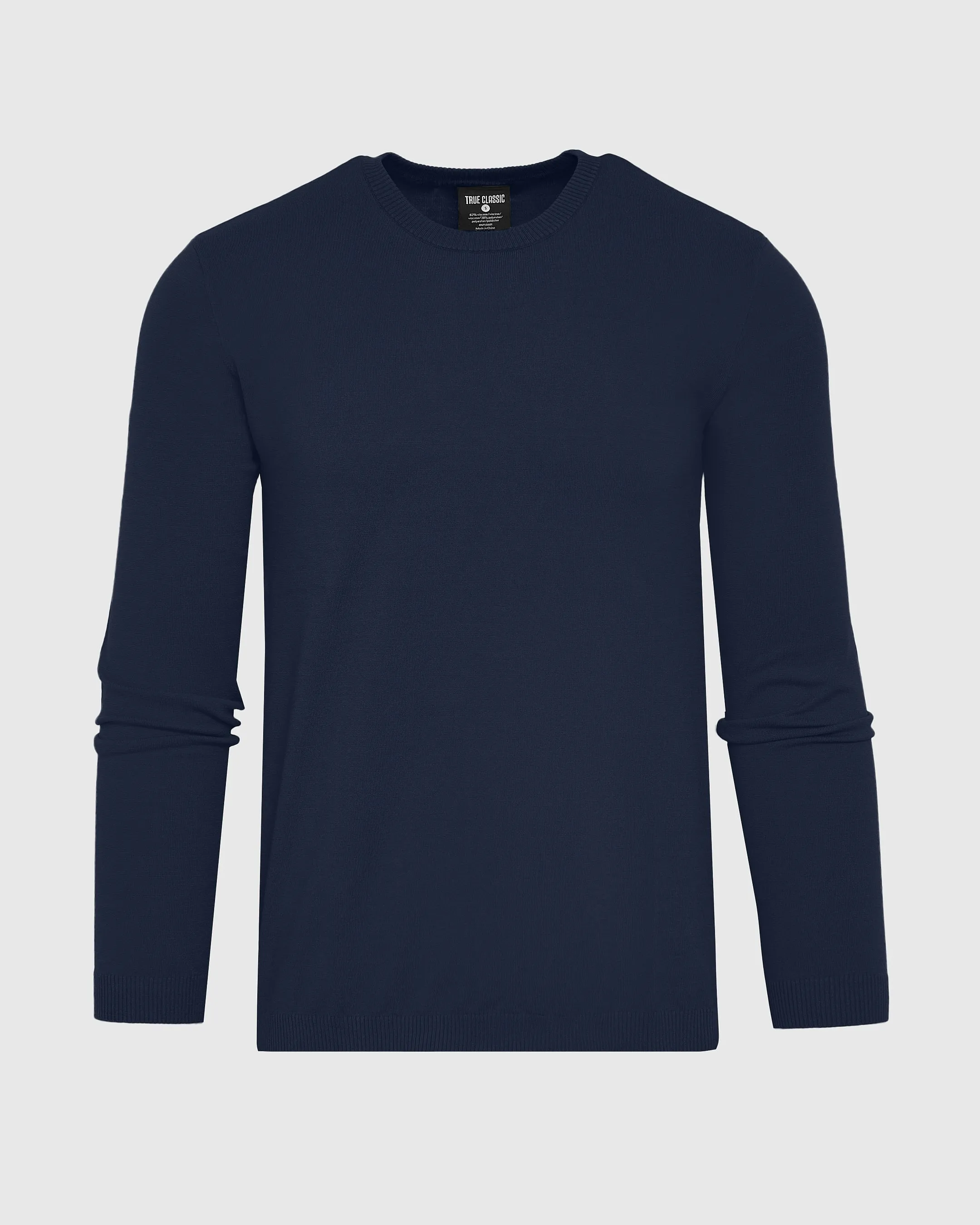 Navy Dressy Crew Neck Sweater