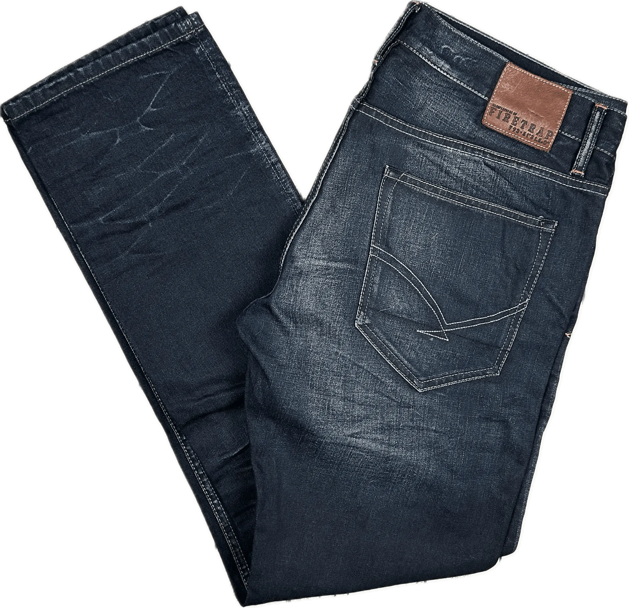 NEW-Firetrap Mens 'Rockwood' Slim Straight Jeans - Size 36R