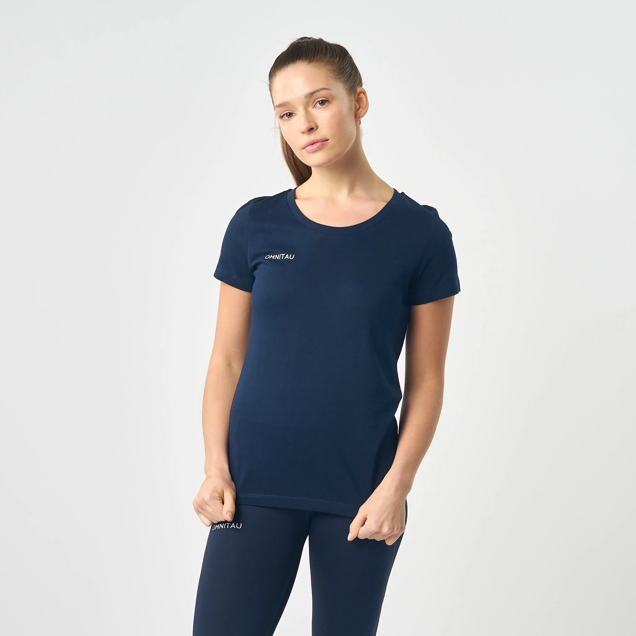 Omnitau Women's Team Sports Organic Cotton T-Shirt - French Navy