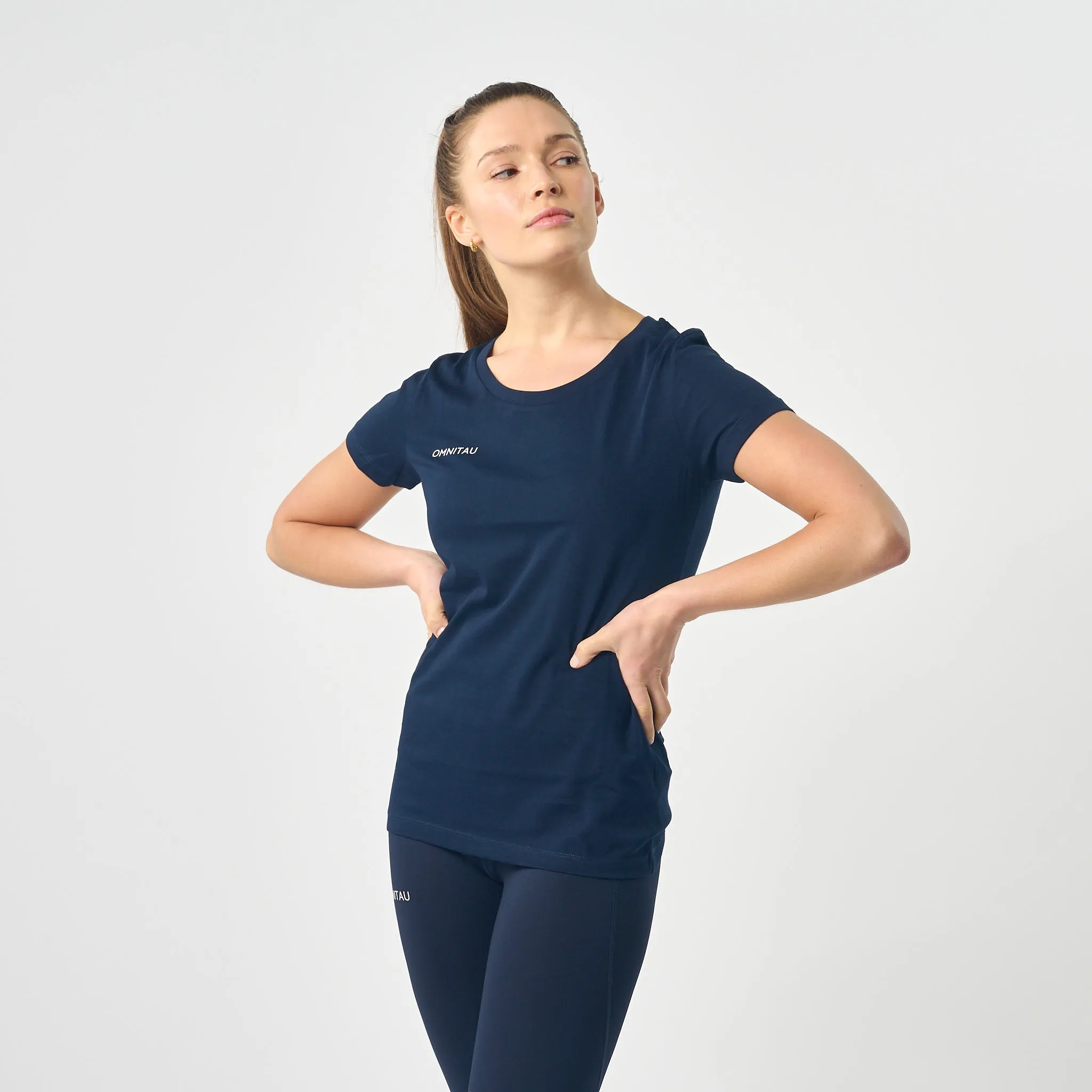 Omnitau Women's Team Sports Organic Cotton T-Shirt - French Navy