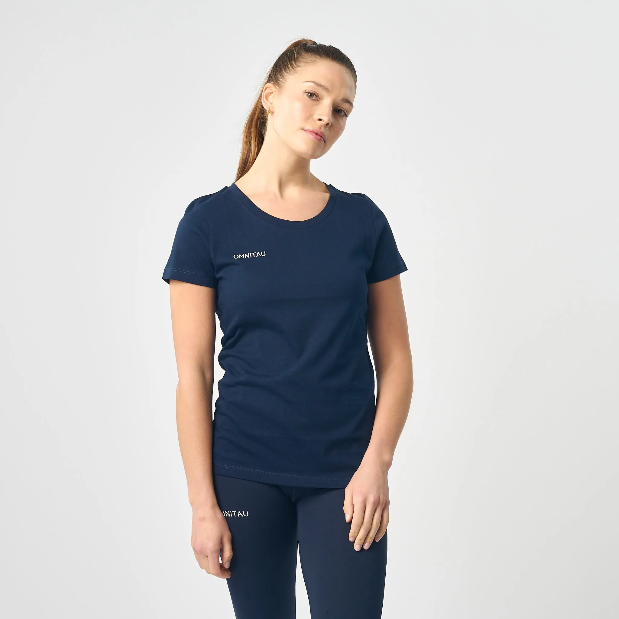 Omnitau Women's Team Sports Organic Cotton T-Shirt - French Navy
