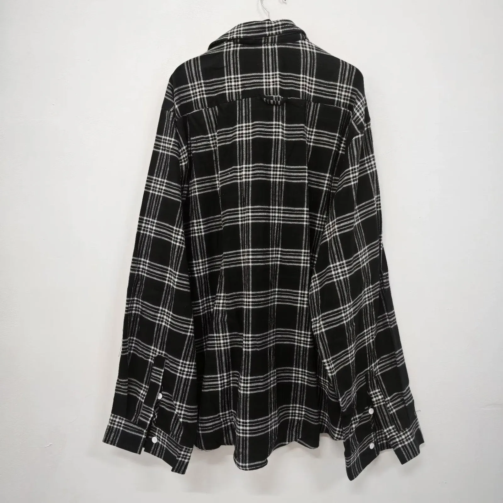 Oversized Plaid Shirt With Layered T-Shirt