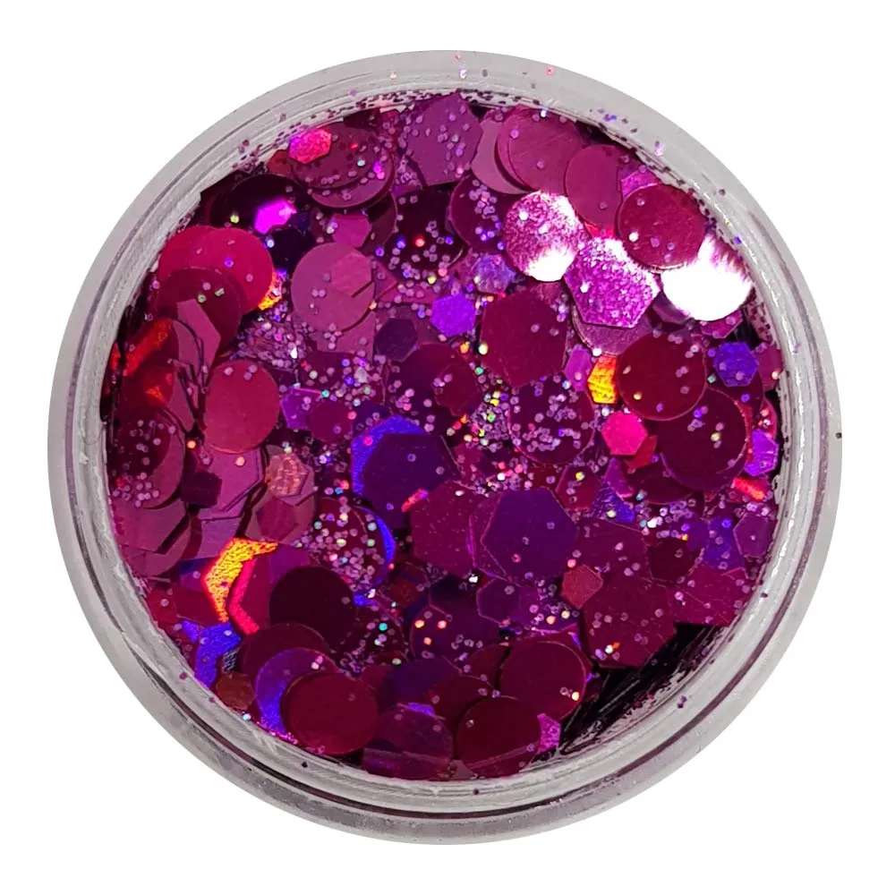 Pink Festival Glitter (Holographic Chunky Glitter Mix) - Real Raspberry