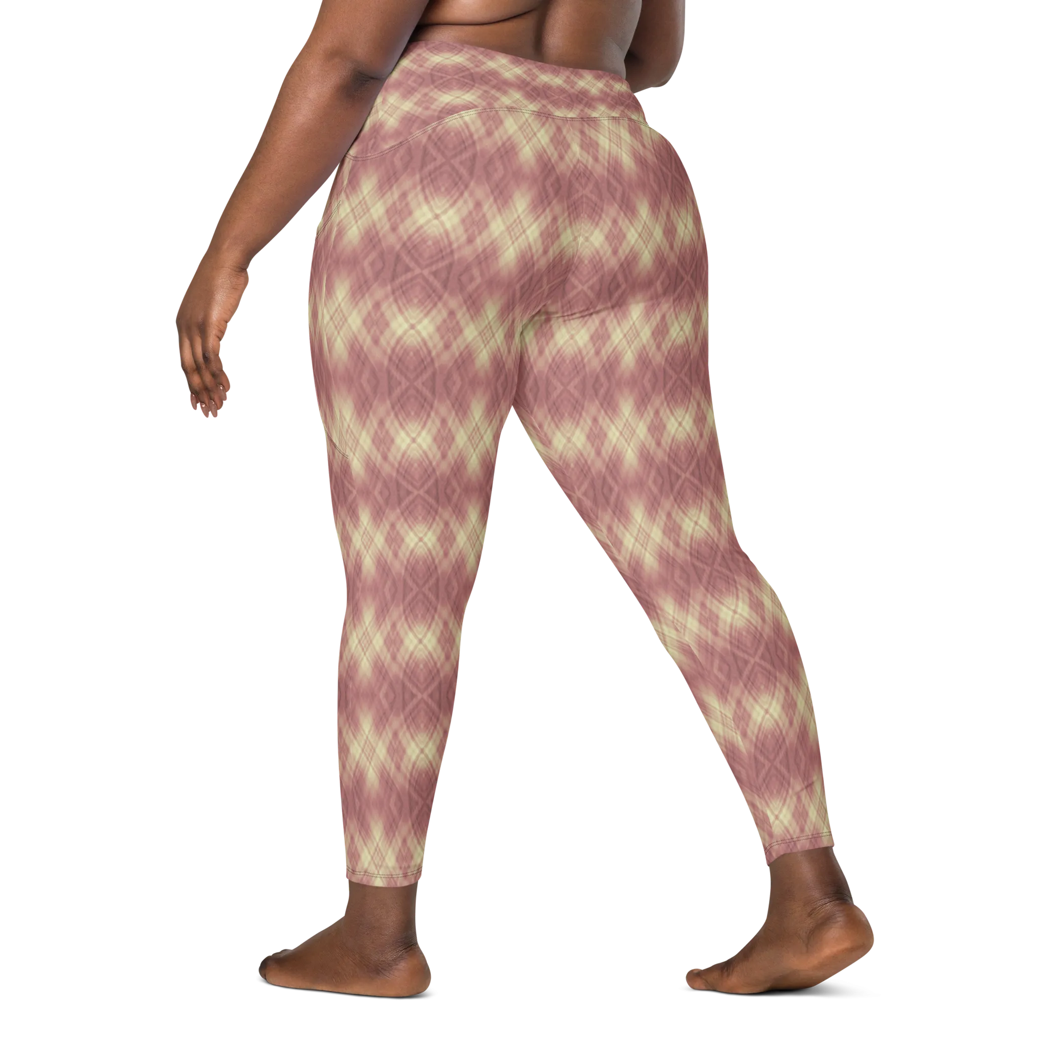 Recursia Argyle Rewired Leggings With Pockets In Pink