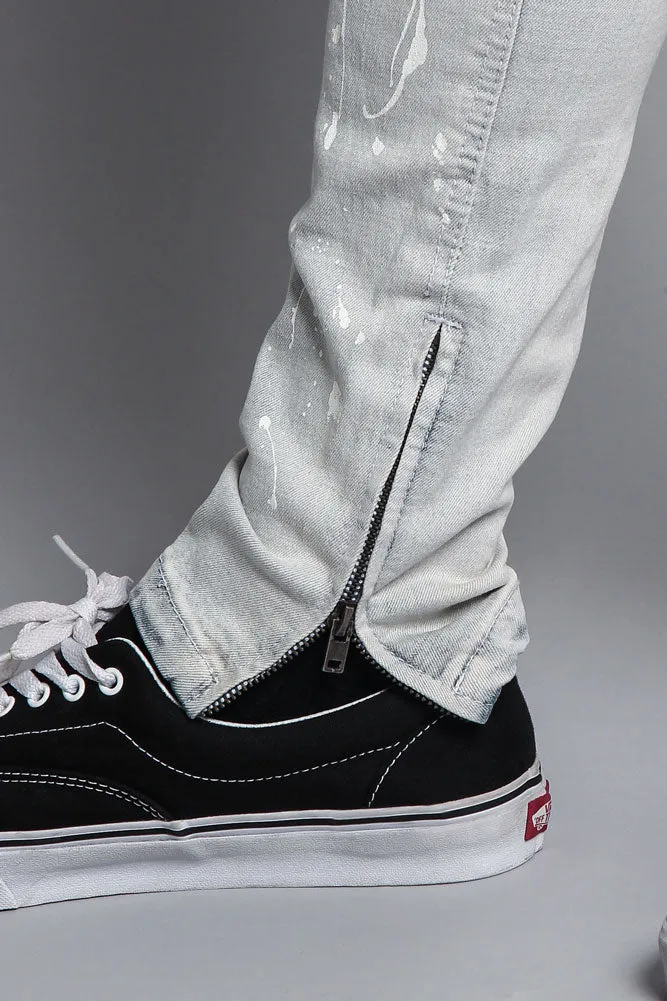 Scribbled Bleach Washed Jeans