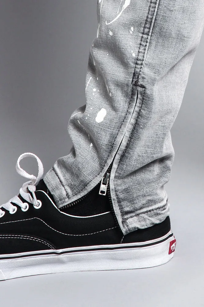 Scribbled Bleach Washed Jeans