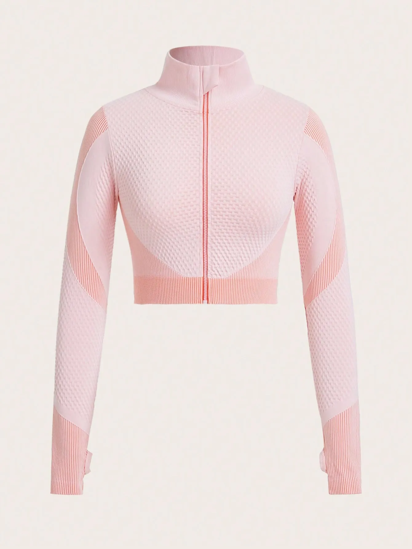 Seamless High Stretch Thumbholes Sports Jacket & Sports Bra & Sports Leggings