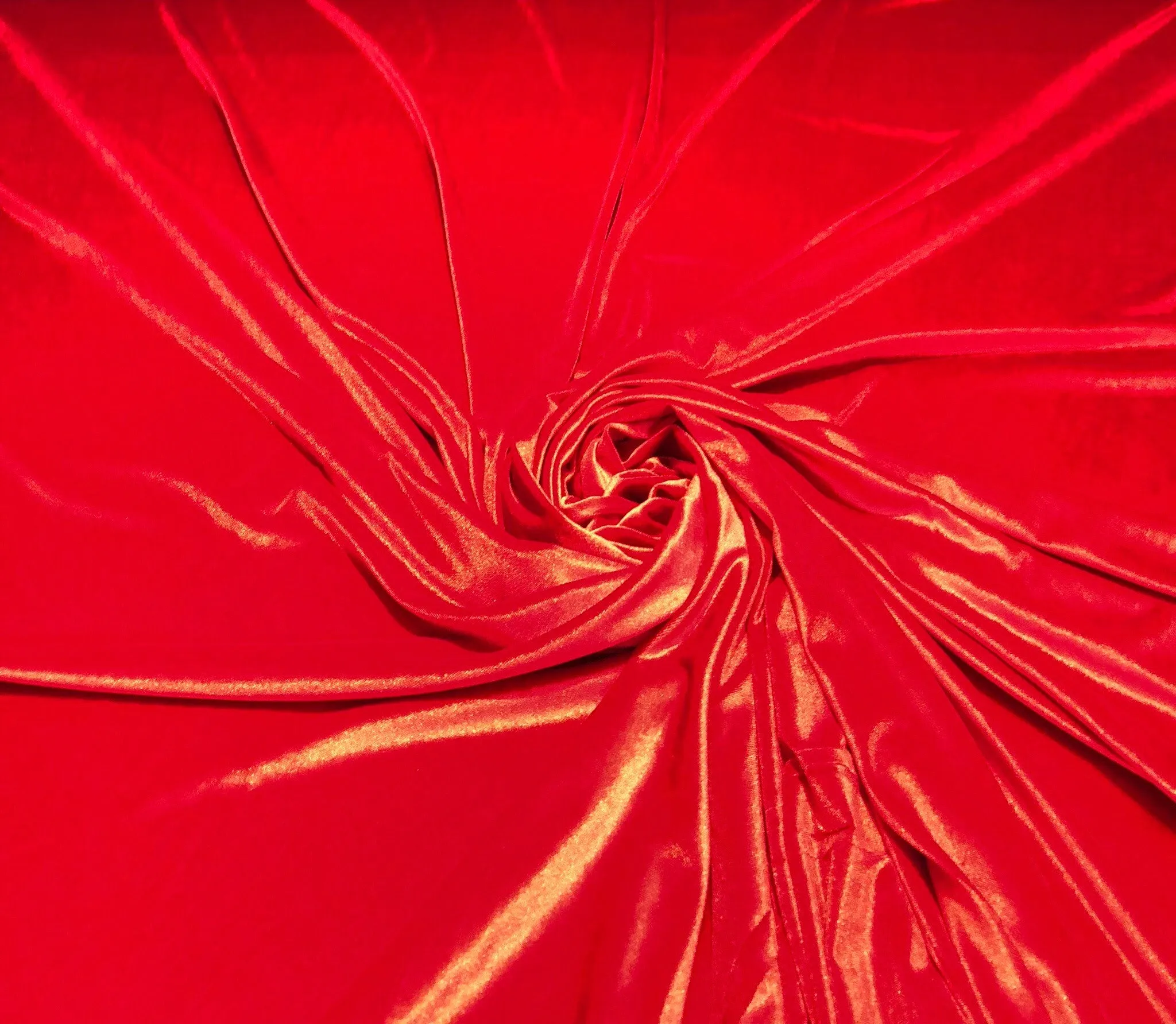Stretch velvet 60&quot; wide     Beautiful red color     Fabric sold by the yard